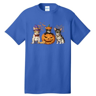 Cute Cat Halloween Witch Mummy Pumpkin Funny Cat Lover Gift Tall T-Shirt