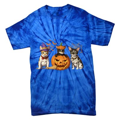 Cute Cat Halloween Witch Mummy Pumpkin Funny Cat Lover Gift Tie-Dye T-Shirt