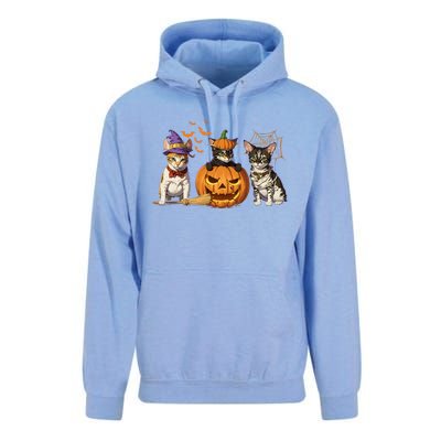 Cute Cat Halloween Witch Mummy Pumpkin Funny Cat Lover Gift Unisex Surf Hoodie