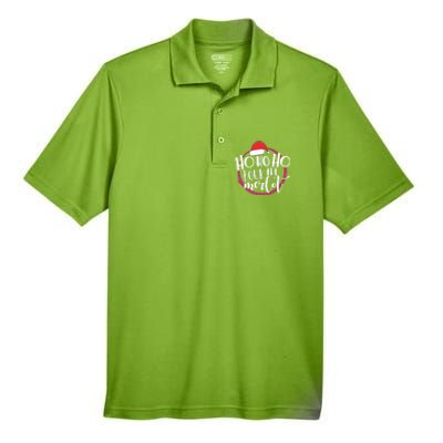 Christmas Costume Ho Ho Ho Pour The Merlot Xmas Cool Gift Men's Origin Performance Piqué Polo