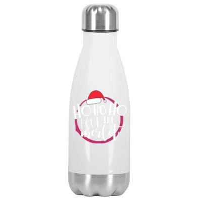 Christmas Costume Ho Ho Ho Pour The Merlot Xmas Cool Gift Stainless Steel Insulated Water Bottle