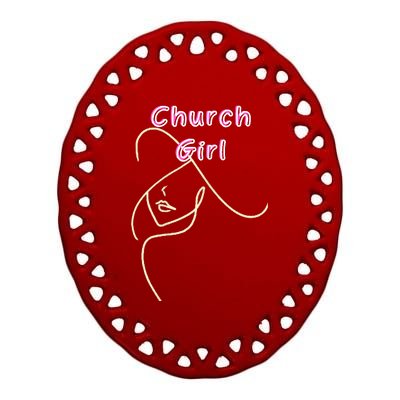 Church Ceramic Oval Ornament