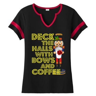 Coffee Christmas Holiday Nutcracker Gift Coffee Ladies Halftime Notch Neck Tee