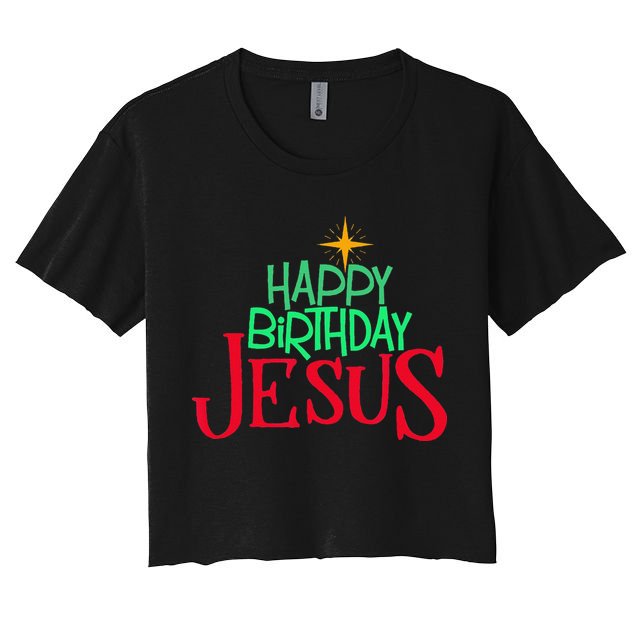 Christian Christmas HAPPY BIRTHDAY JESUS Gift Crop Top