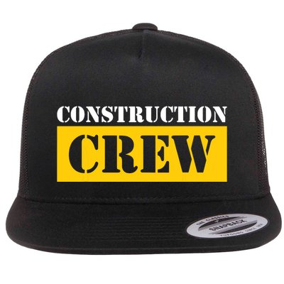 Construction Crew Highway Worker Flat Bill Trucker Hat