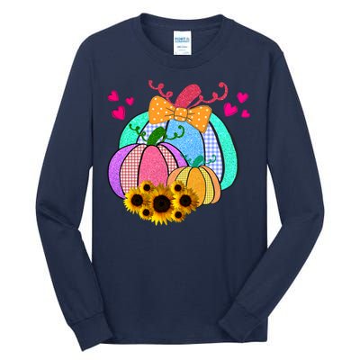 Colorful Cute Halloween Sunflower Pumpkin Tall Long Sleeve T-Shirt