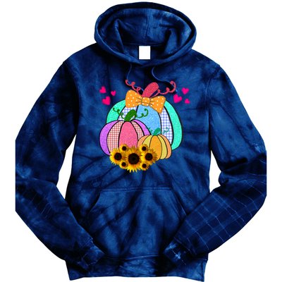 Colorful Cute Halloween Sunflower Pumpkin Tie Dye Hoodie