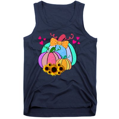 Colorful Cute Halloween Sunflower Pumpkin Tank Top