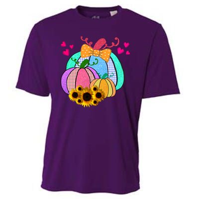 Colorful Cute Halloween Sunflower Pumpkin Cooling Performance Crew T-Shirt