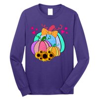 Colorful Cute Halloween Sunflower Pumpkin Long Sleeve Shirt