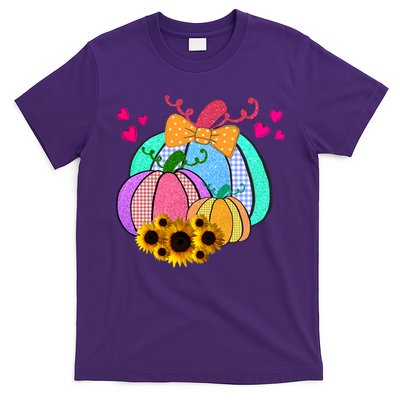 Colorful Cute Halloween Sunflower Pumpkin T-Shirt