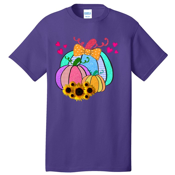 Colorful Cute Halloween Sunflower Pumpkin Tall T-Shirt