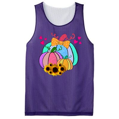 Colorful Cute Halloween Sunflower Pumpkin Mesh Reversible Basketball Jersey Tank