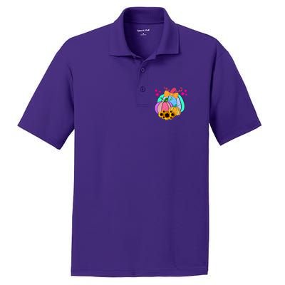 Colorful Cute Halloween Sunflower Pumpkin PosiCharge RacerMesh Polo