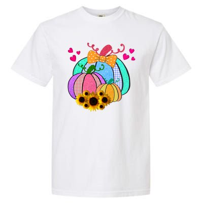 Colorful Cute Halloween Sunflower Pumpkin Garment-Dyed Heavyweight T-Shirt