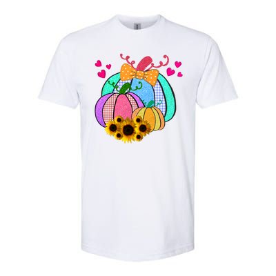 Colorful Cute Halloween Sunflower Pumpkin Softstyle CVC T-Shirt