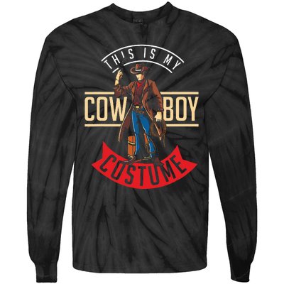 Cowboy Costume Halloween Western Gift Idea Cowboy Tie-Dye Long Sleeve Shirt