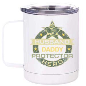 Cool Cow Husband From Wife Husband Daddy Protector Hero Gift 12 oz Stainless Steel Tumbler Cup