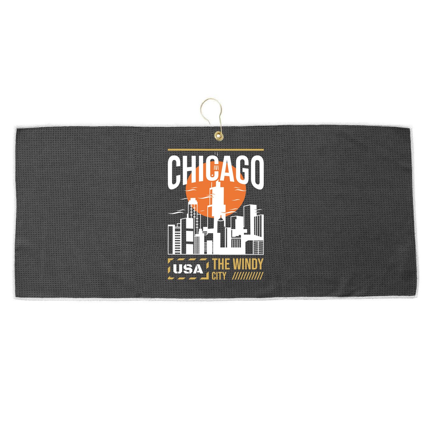 Chicago Large Microfiber Waffle Golf Towel