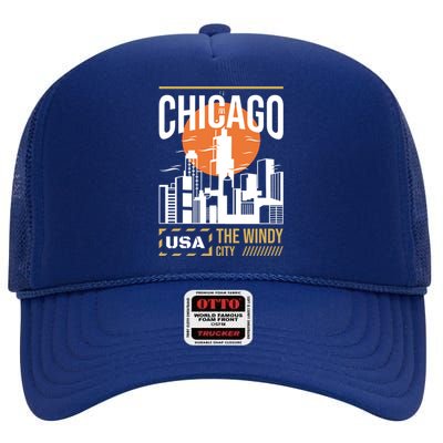 Chicago High Crown Mesh Back Trucker Hat