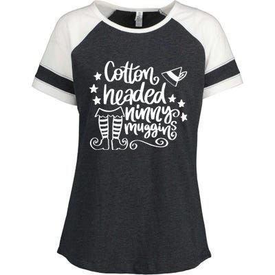 Christmas Cotton Headed Ninny Muggins Enza Ladies Jersey Colorblock Tee