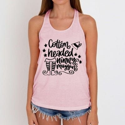 Christmas Cotton Headed Ninny Muggins Women's Knotted Racerback Tank