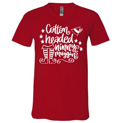 Christmas Cotton Headed Ninny Muggins V-Neck T-Shirt