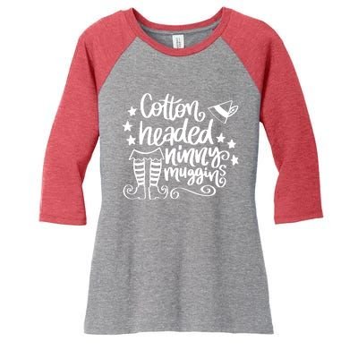 Christmas Cotton Headed Ninny Muggins Women's Tri-Blend 3/4-Sleeve Raglan Shirt