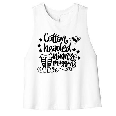 Christmas Cotton Headed Ninny Muggins Women's Racerback Cropped Tank