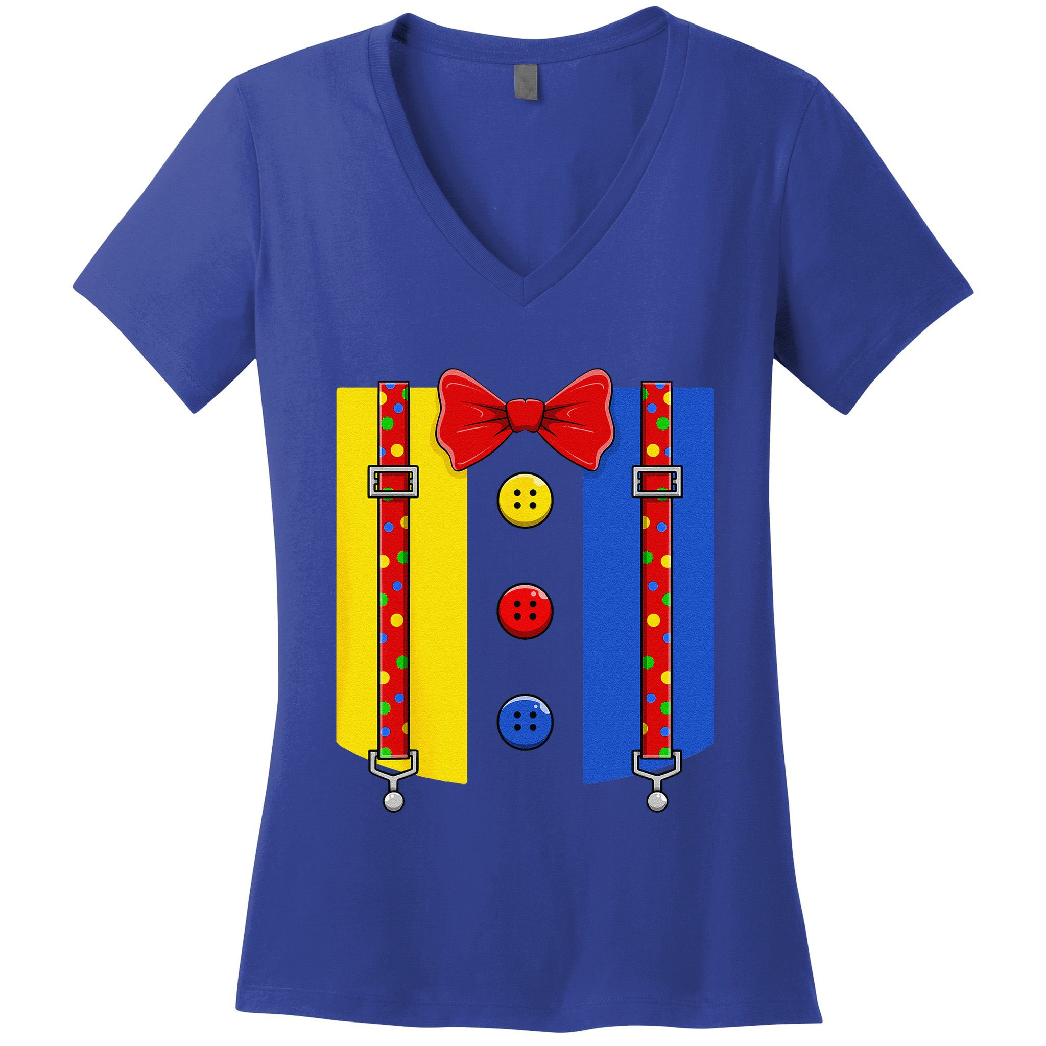 Clown Costume Halloween Circus Matching Women's V-Neck T-Shirt