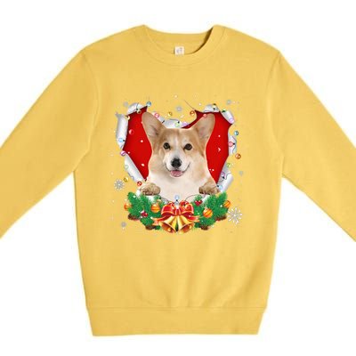 Corgi Christmas Heart Santa Dog Lovers Ugly Sweater Xmas Gift Premium Crewneck Sweatshirt