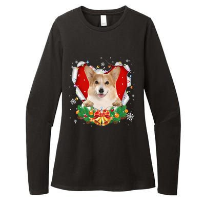 Corgi Christmas Heart Santa Dog Lovers Ugly Sweater Xmas Gift Womens CVC Long Sleeve Shirt