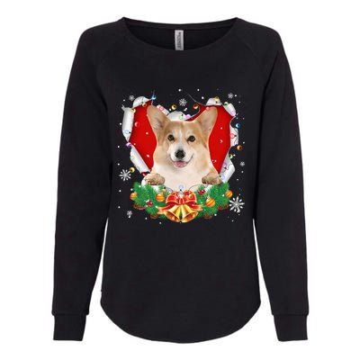 Corgi Christmas Heart Santa Dog Lovers Ugly Sweater Xmas Gift Womens California Wash Sweatshirt