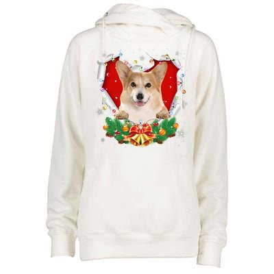 Corgi Christmas Heart Santa Dog Lovers Ugly Sweater Xmas Gift Womens Funnel Neck Pullover Hood