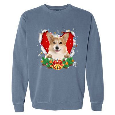 Corgi Christmas Heart Santa Dog Lovers Ugly Sweater Xmas Gift Garment-Dyed Sweatshirt