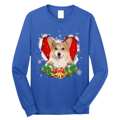 Corgi Christmas Heart Santa Dog Lovers Ugly Sweater Xmas Gift Long Sleeve Shirt