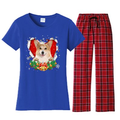 Corgi Christmas Heart Santa Dog Lovers Ugly Sweater Xmas Gift Women's Flannel Pajama Set