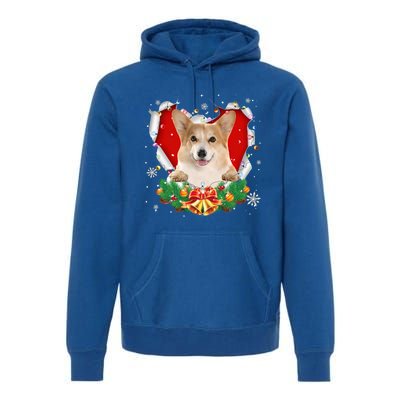 Corgi Christmas Heart Santa Dog Lovers Ugly Sweater Xmas Gift Premium Hoodie