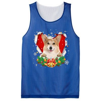 Corgi Christmas Heart Santa Dog Lovers Ugly Sweater Xmas Gift Mesh Reversible Basketball Jersey Tank