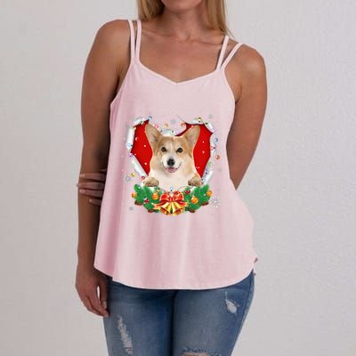 Corgi Christmas Heart Santa Dog Lovers Ugly Sweater Xmas Gift Women's Strappy Tank