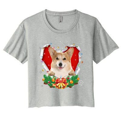 Corgi Christmas Heart Santa Dog Lovers Ugly Sweater Xmas Gift Women's Crop Top Tee