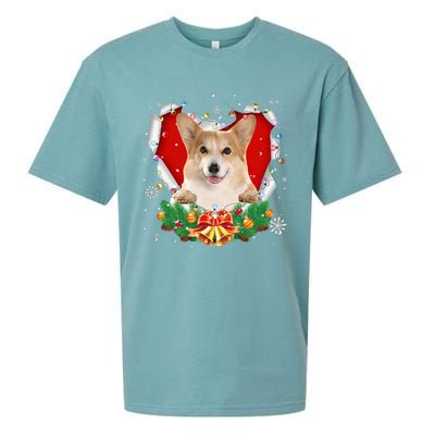 Corgi Christmas Heart Santa Dog Lovers Ugly Sweater Xmas Gift Sueded Cloud Jersey T-Shirt