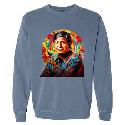 Cesar Chavez Hispanic Heritage Month Garment-Dyed Sweatshirt