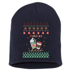 Cute Christmas Holiday Cheers Short Acrylic Beanie