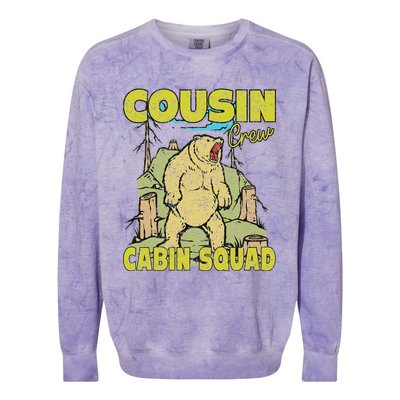 Cousin Crew Hiking Cabin Squad 2024 Summer Camping Mountain Colorblast Crewneck Sweatshirt