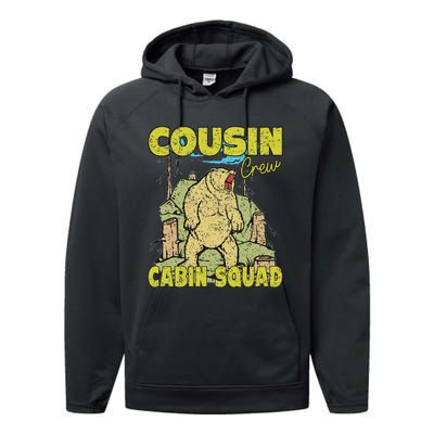 Cousin Crew Hiking Cabin Squad 2024 Summer Camping Mountain Performance Fleece Hoodie