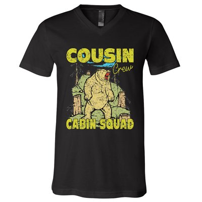 Cousin Crew Hiking Cabin Squad 2024 Summer Camping Mountain V-Neck T-Shirt