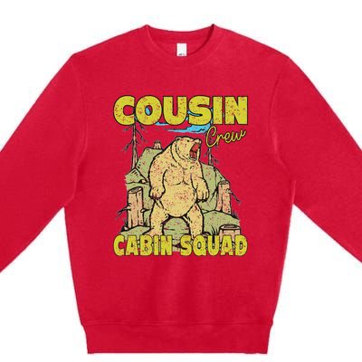 Cousin Crew Hiking Cabin Squad 2024 Summer Camping Mountain Premium Crewneck Sweatshirt