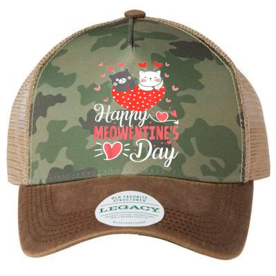 Cute Cat Happy Meowentines Valentines Day Legacy Tie Dye Trucker Hat