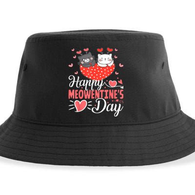 Cute Cat Happy Meowentines Valentines Day Sustainable Bucket Hat